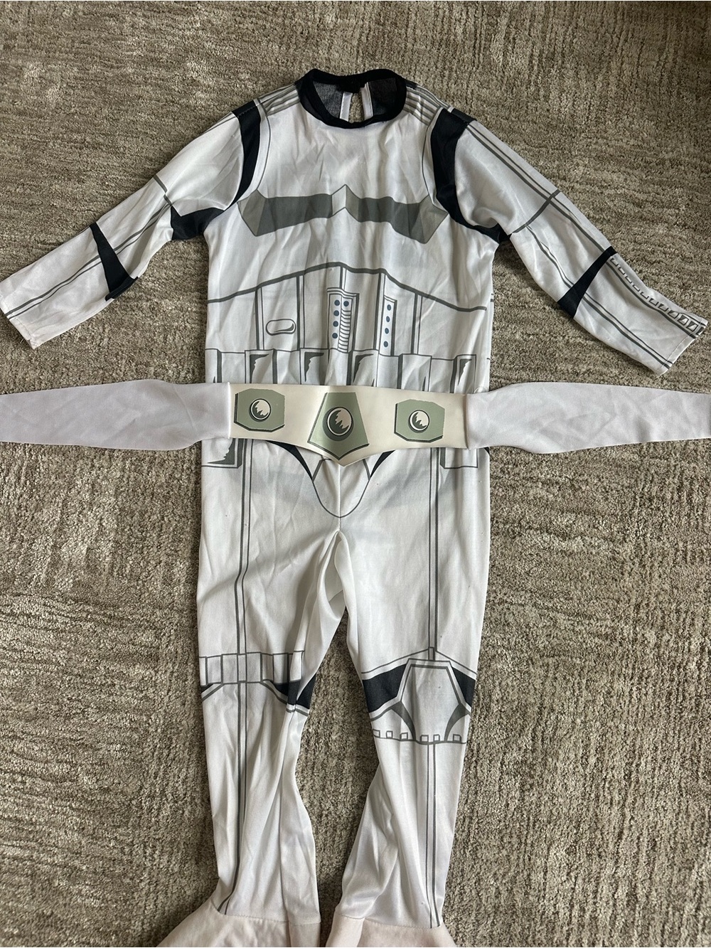 Star Wars White and Black Stormtrooper Kids Costume Jumpsuit with Belt